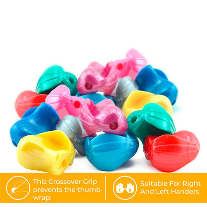 Occupational therapy handwriting tool preventing finger crossing over on pens.