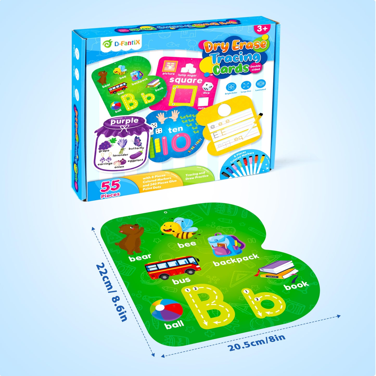 Authentic USA imported D-FantiX toddler tracing cards for preschool home teaching