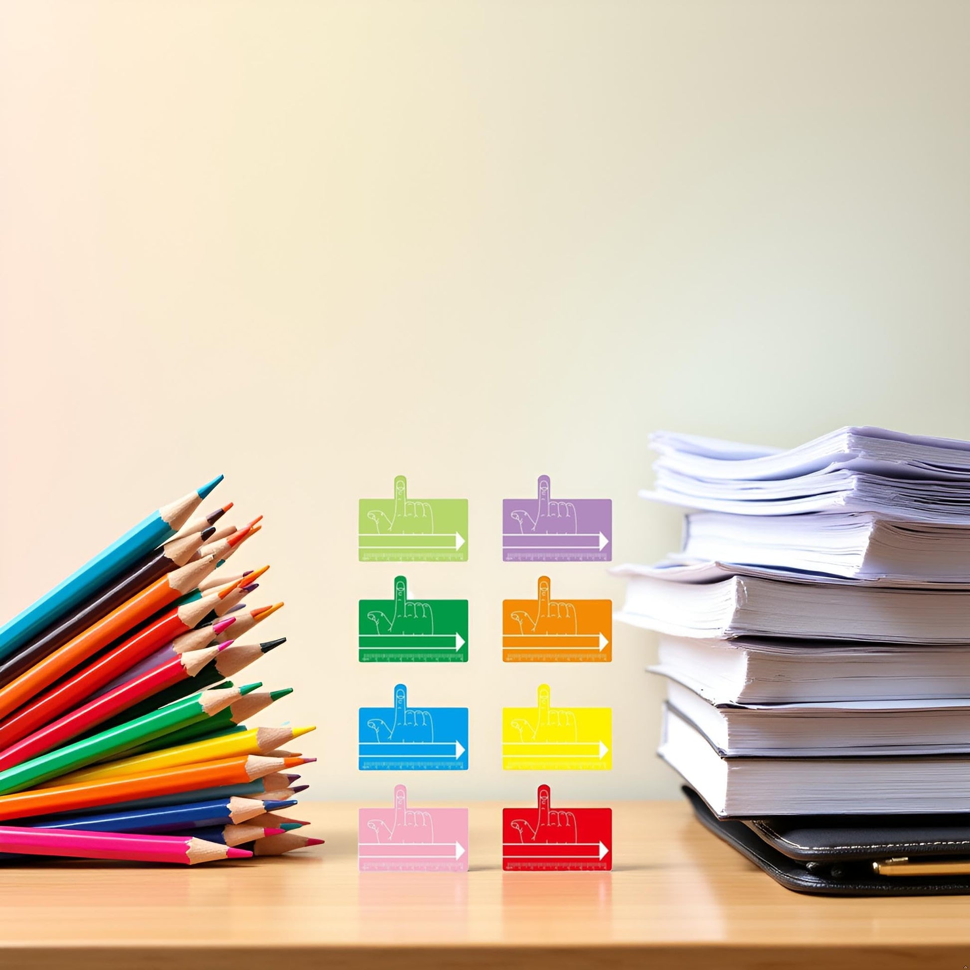 Pack of eight Galepromot colorful visual learning cards used as guided reading strips for dyslexia support.