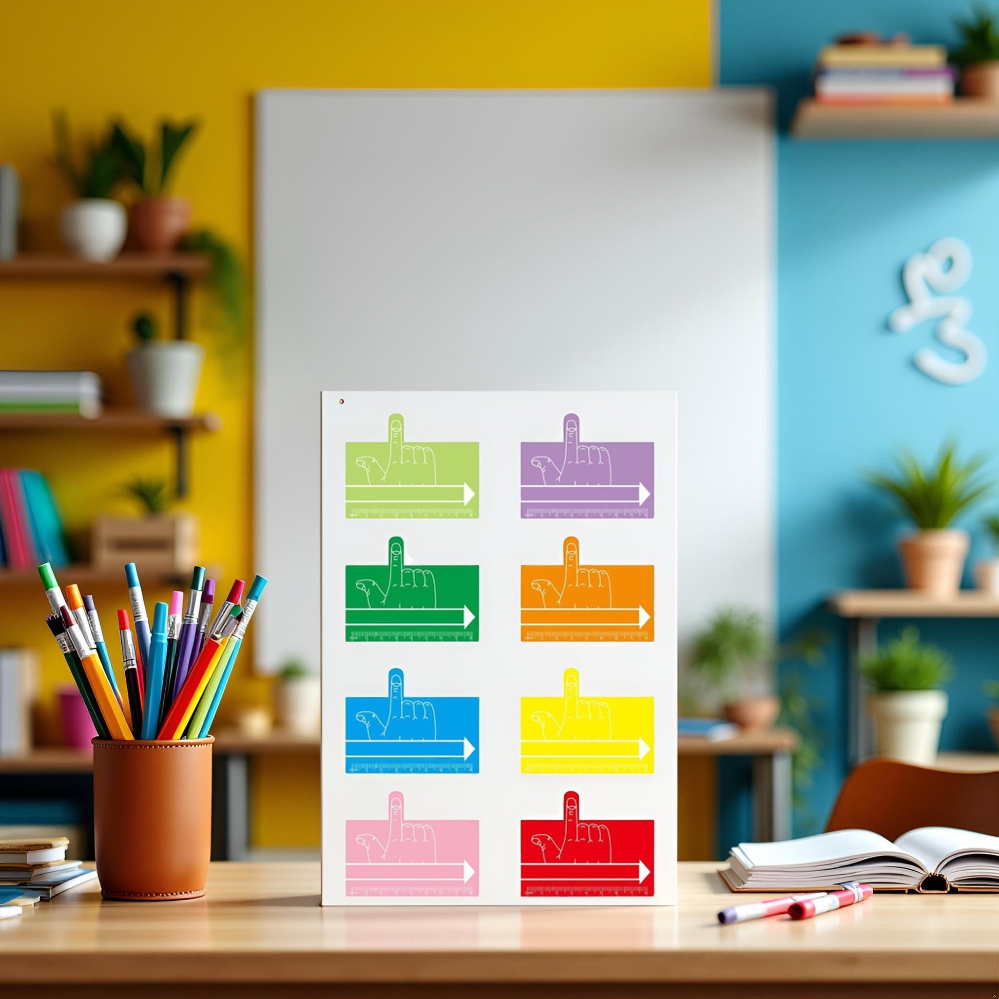 Galepromot handwriting tools organized neatly on a study desk demonstrating their compact pencil case friendly size.
