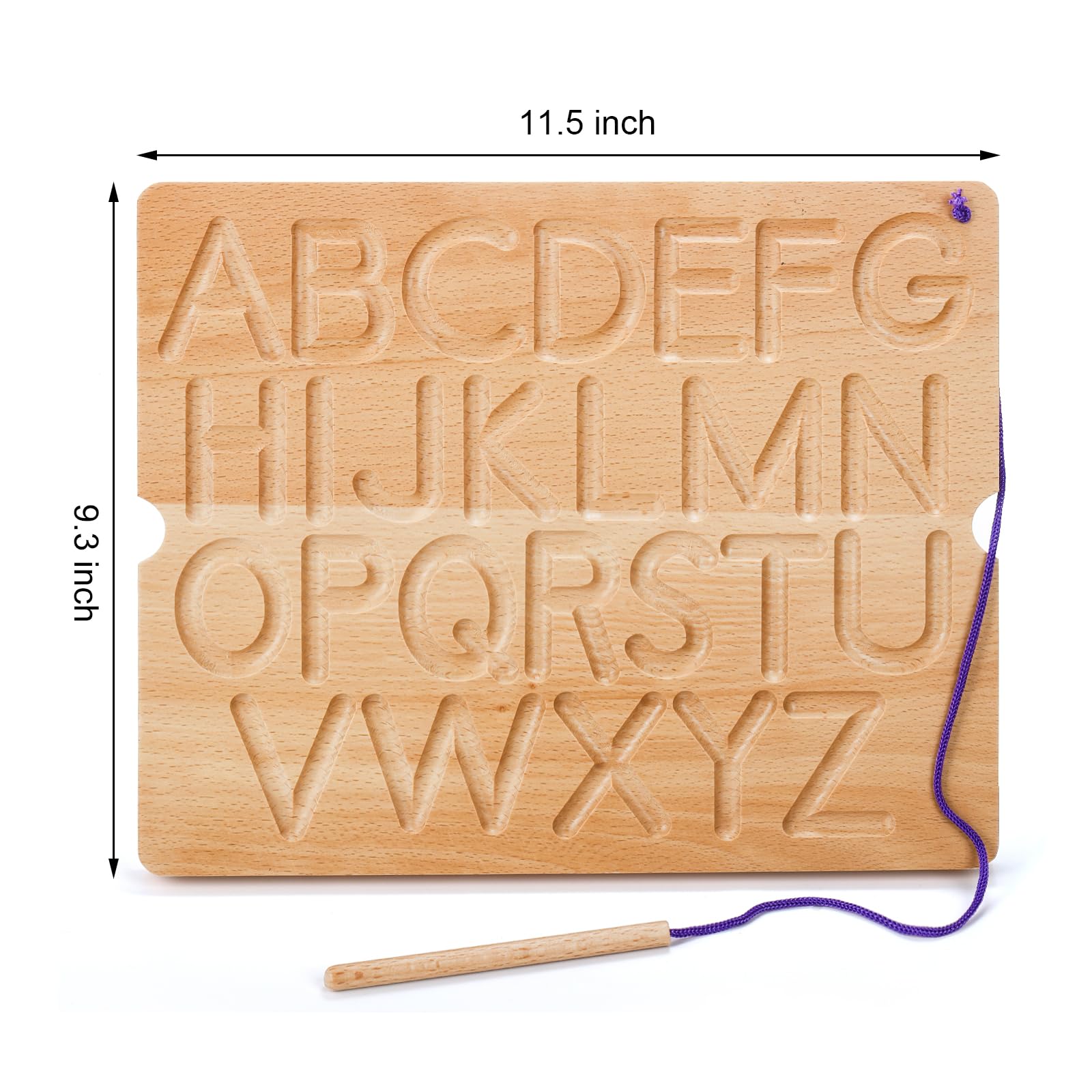 Suwimut Montessori number and shape tracing pad reverse side with wooden stylus pen