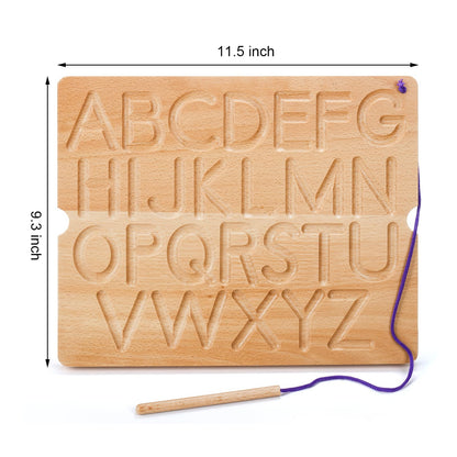 Suwimut Montessori number and shape tracing pad reverse side with wooden stylus pen