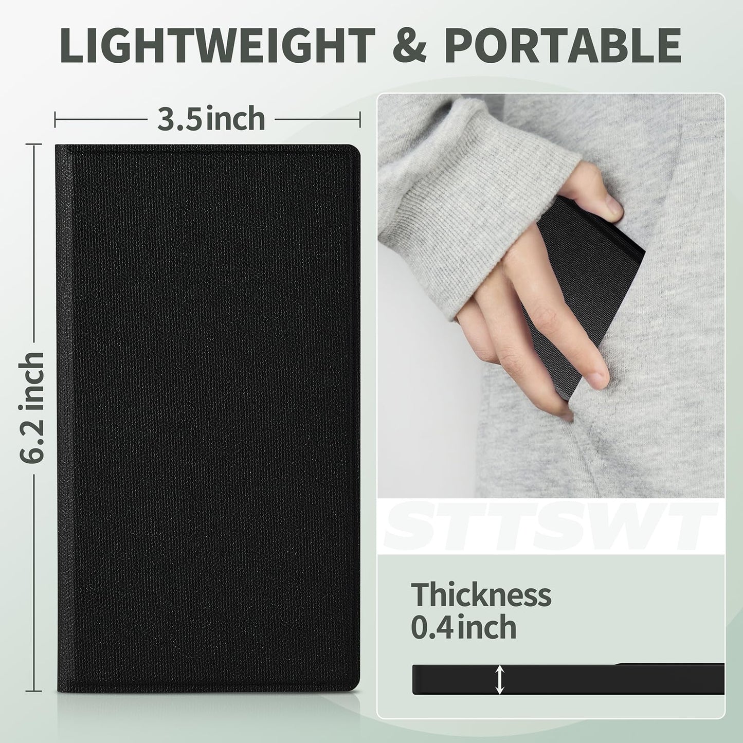 STTSWT portable notepad layout showing the user interface pressure sensitive technology with fine handwriting lines.