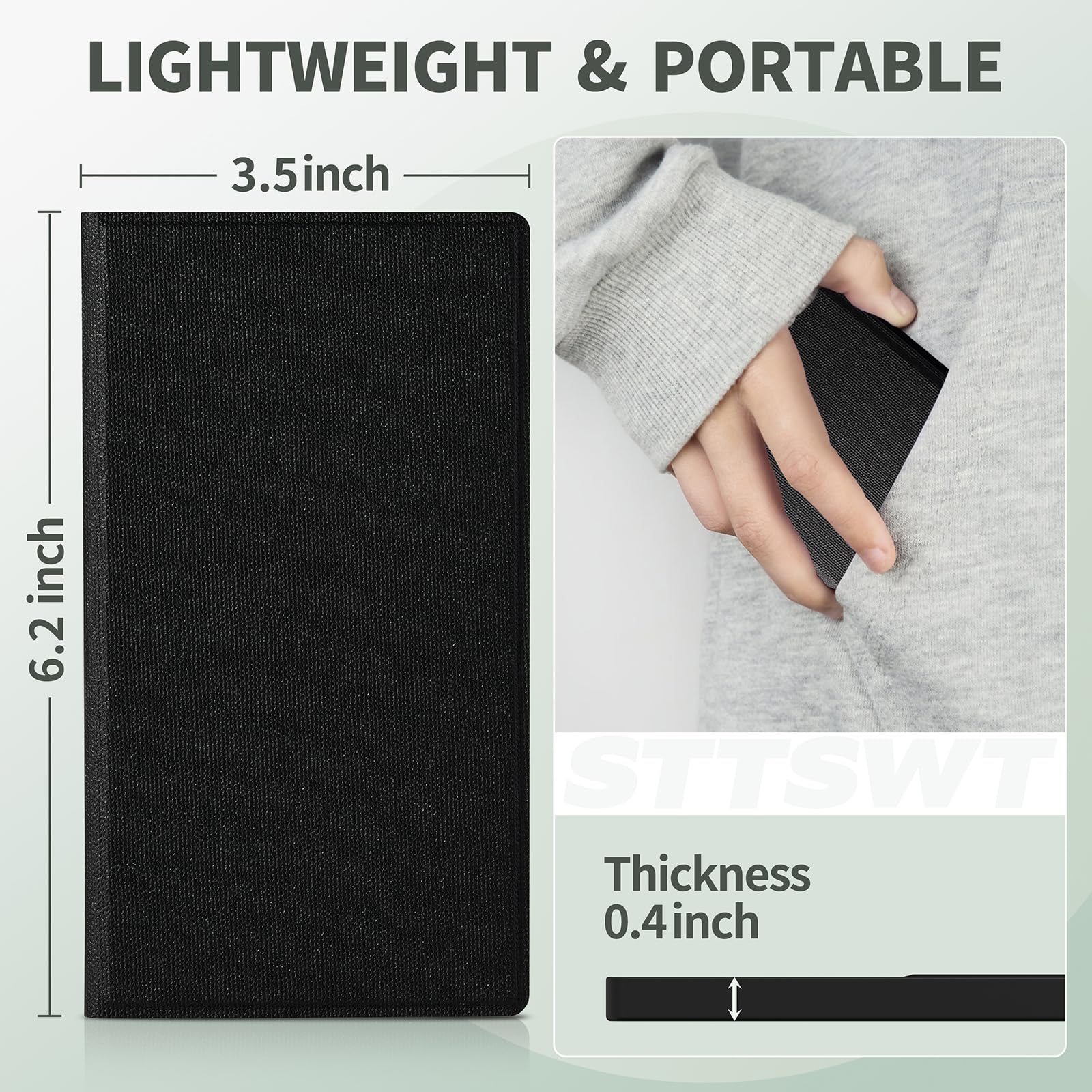 STTSWT portable notepad layout showing the user interface pressure sensitive technology with fine handwriting lines.