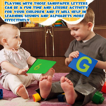 Durable wood and sandpaper construction details of the Henoyso educational sensory tracing set.