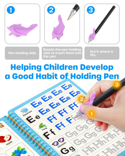 D-FantiX premium thick cardboard reusable workbook kit for kindergarten skill development
