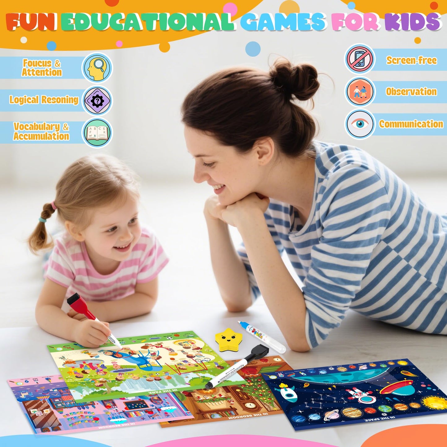 Meaicezli educational toy kit highlighting alphabet tracing and number counting reverse sides