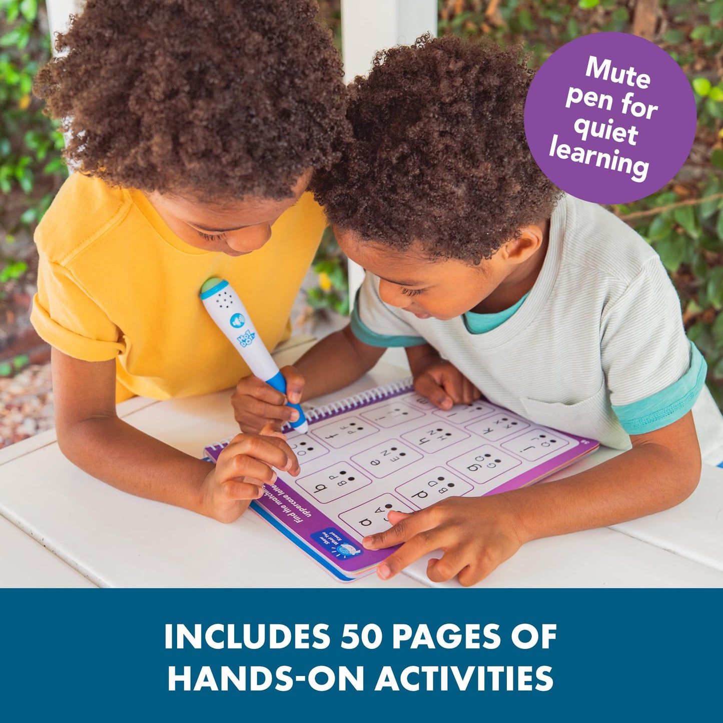 Screen free children travel activity book with interactive learning pen for independent preschool practice