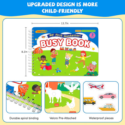 Close up view of pre attached velcro pieces inside the Lumikidz toddler busy book for shape and color recognition.