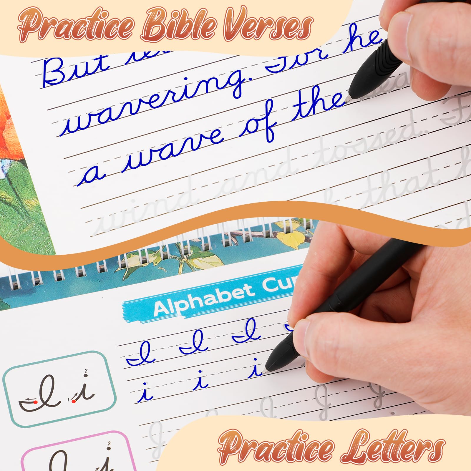 Zazopup reusable magic practice books displaying open pages with engraved Bible verse tracks.