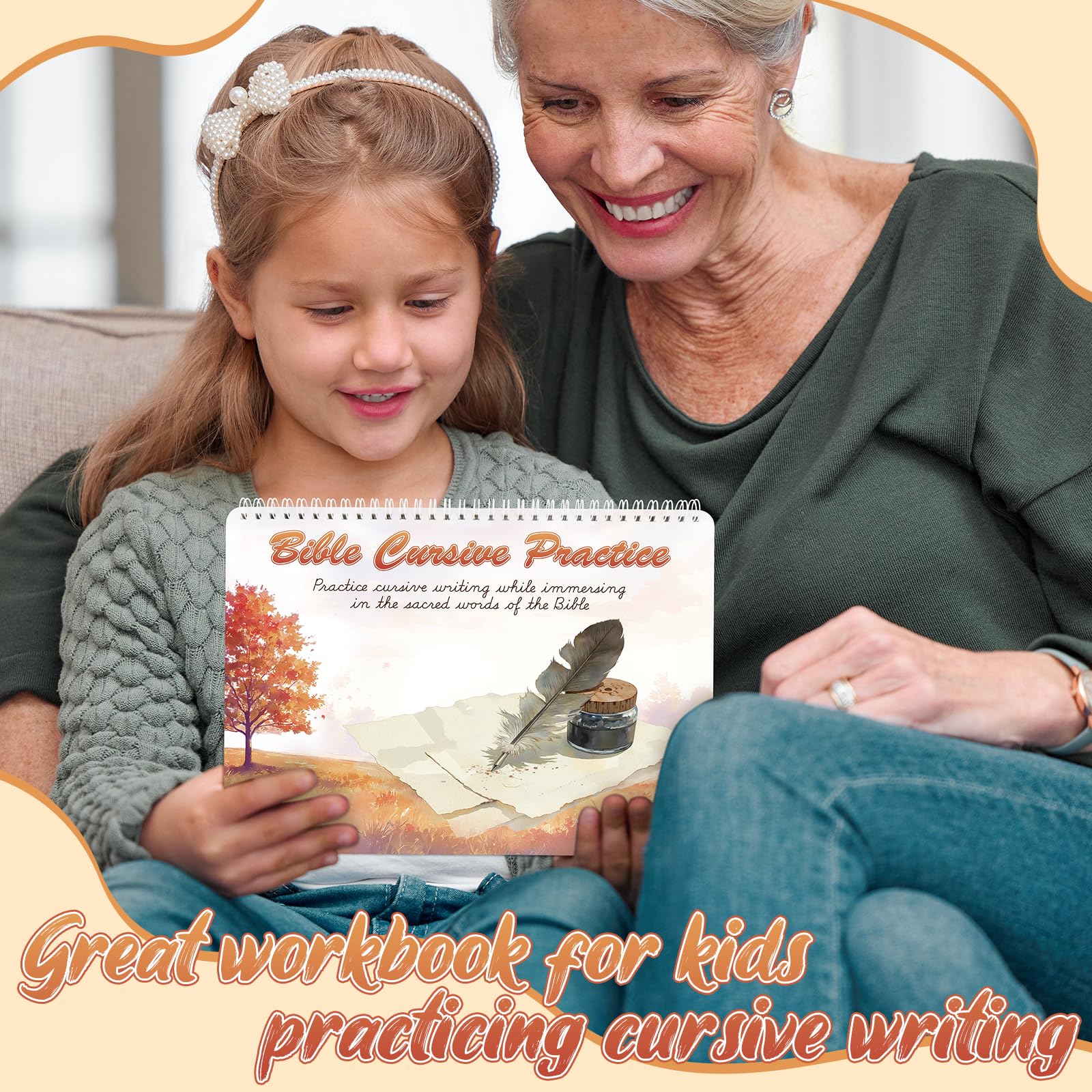 Zazopup kids writing book cursive workbook illustrating the step by step layout from letters to sentences.