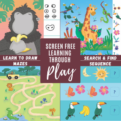 Totebook independent play kit highlighting the wipe-clean protective coating on puzzle pages.