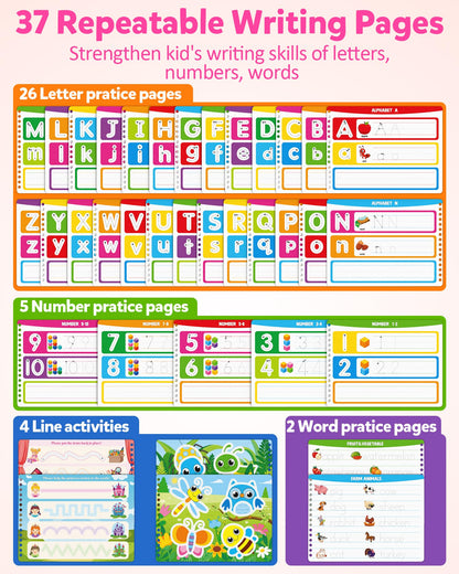 Coogam toddler busy book farm animals alphabet matching game page with Velcro pieces