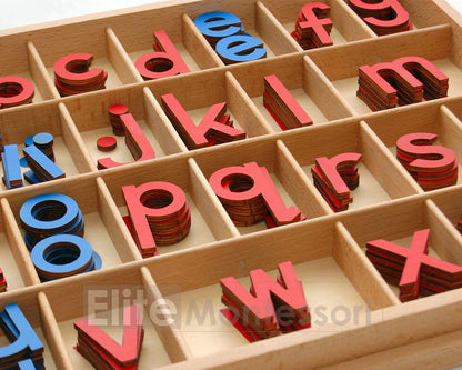 Preschool children practicing phonics and building words with Elite Montessori alphabet materials.