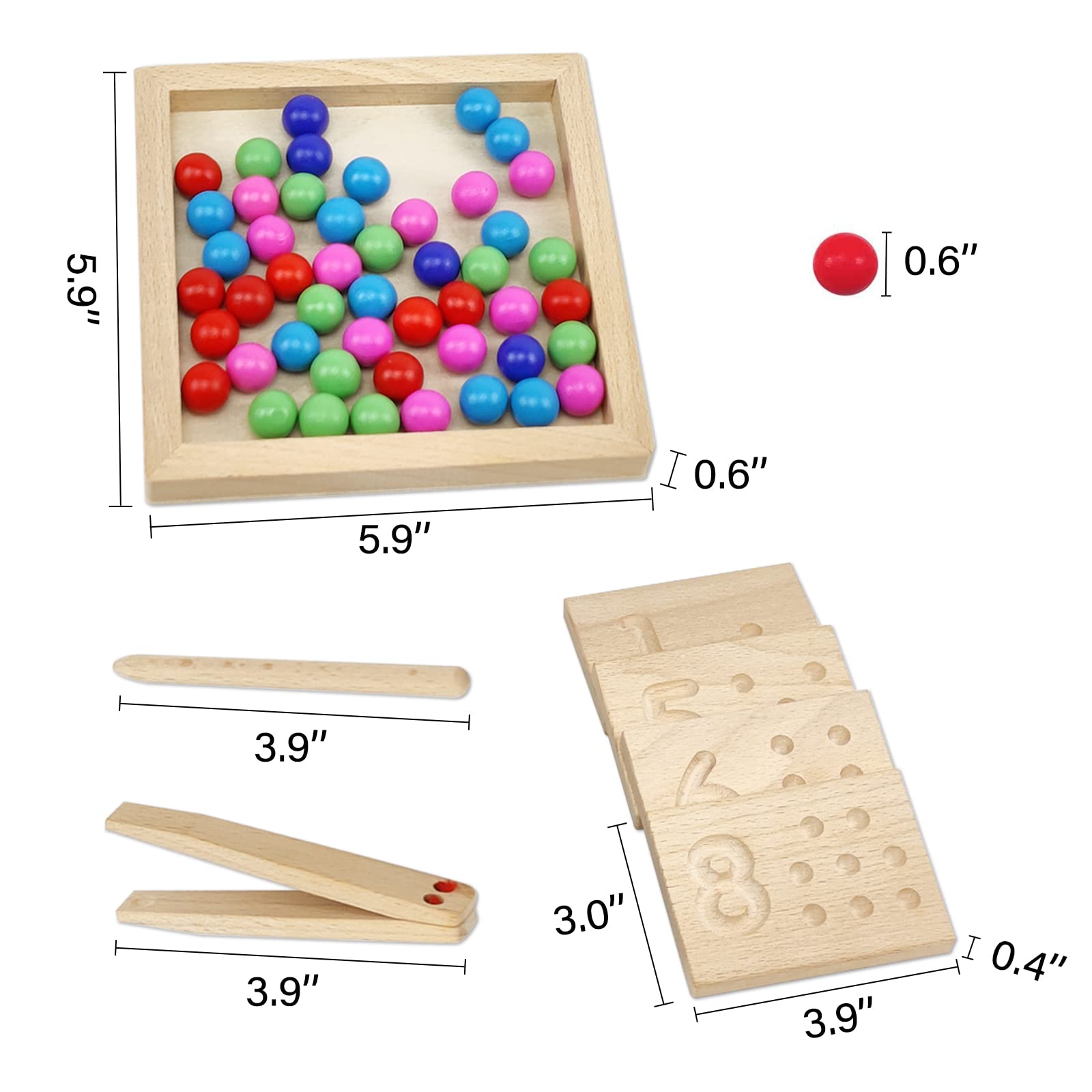 Preschool child practicing hand eye coordination with educational counting game