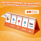 Aizweb spelling game showcasing interactive spiral flip cards for learning to read
