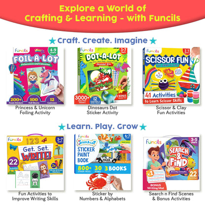 Funcils reusable dry erase activity mats showcasing the dinosaur and farm themes with hidden objects.