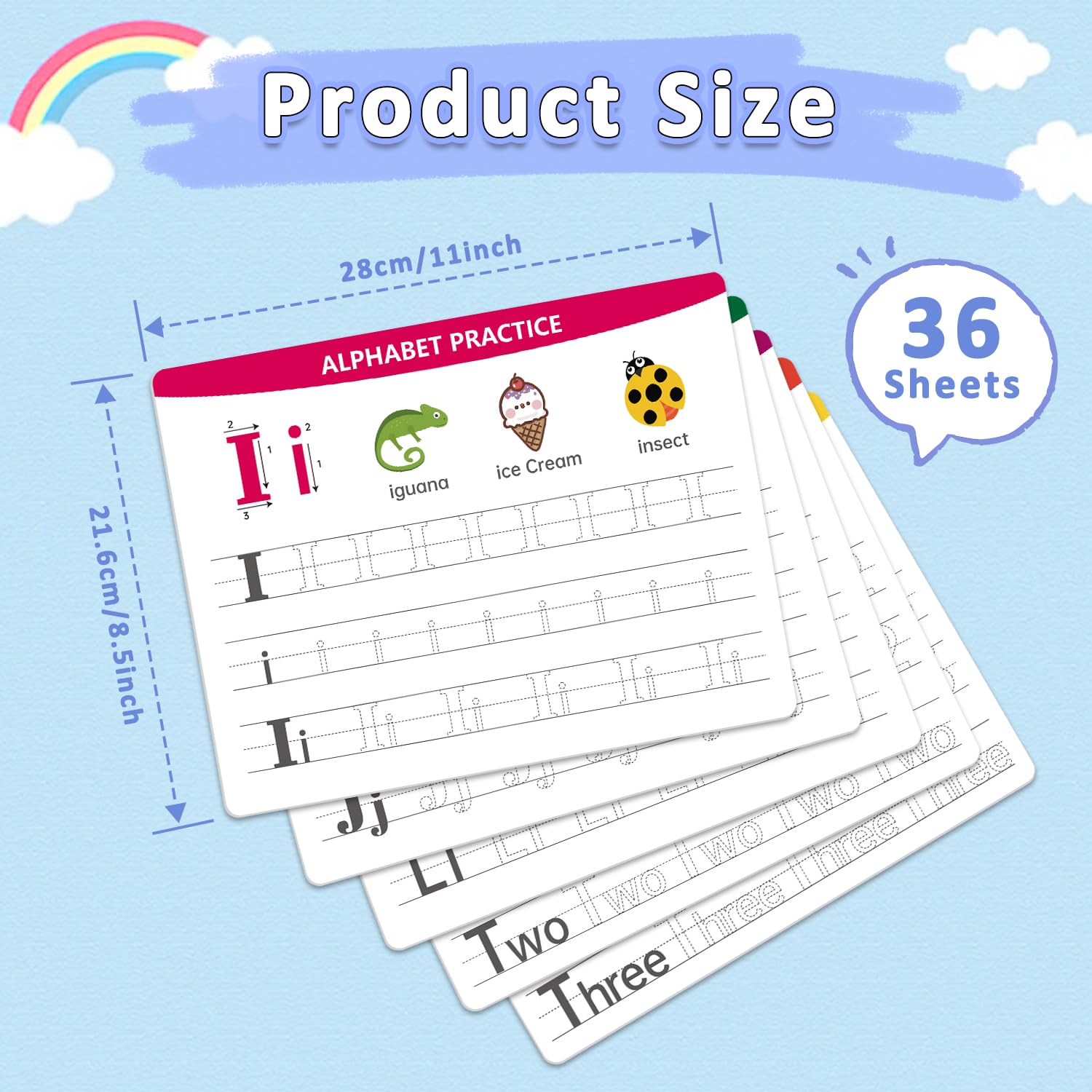 WEIZHEN number tracing sheet featuring counting illustrations and digits one through ten