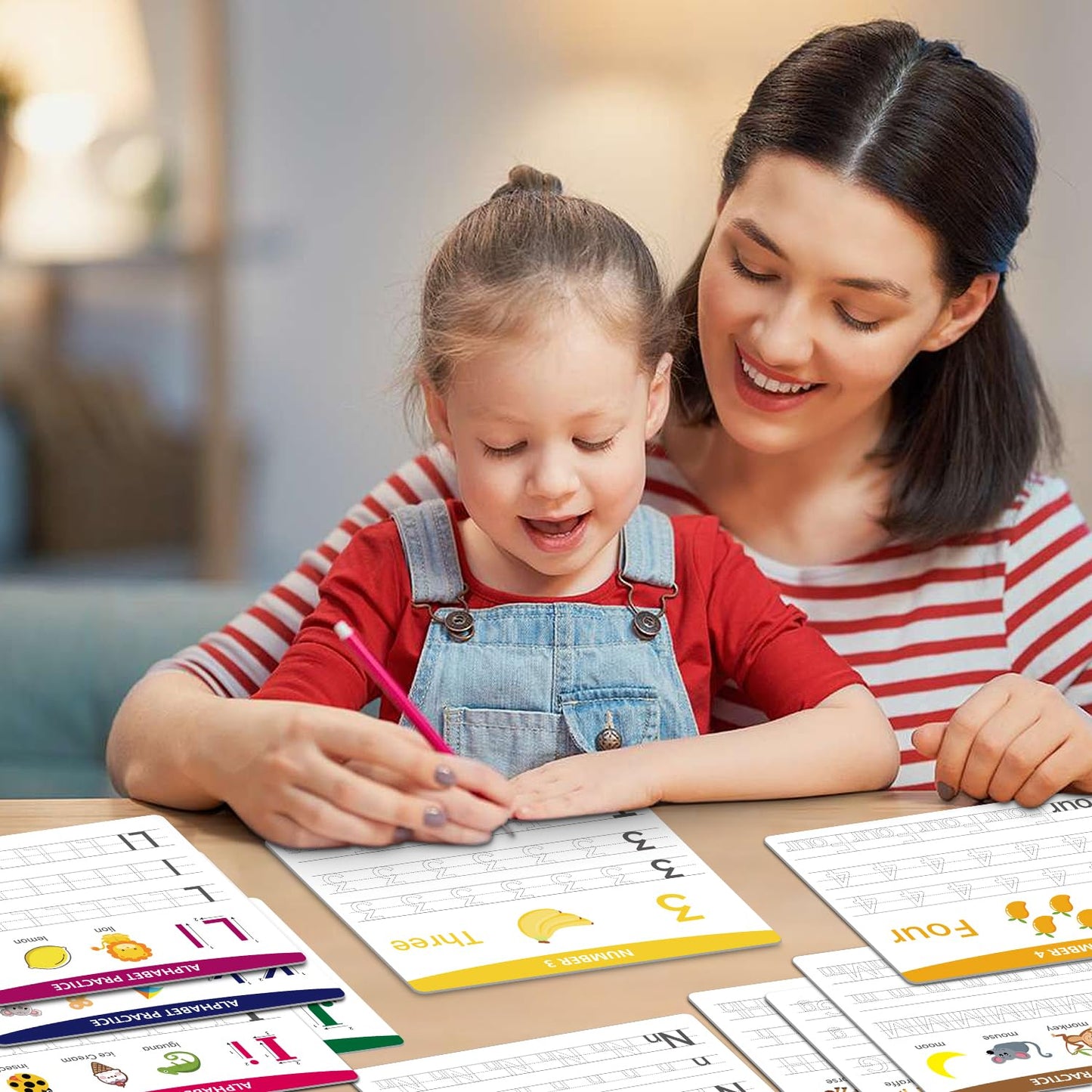 Child using a dry erase marker on the premium wipeable surface of WEIZHEN education boards