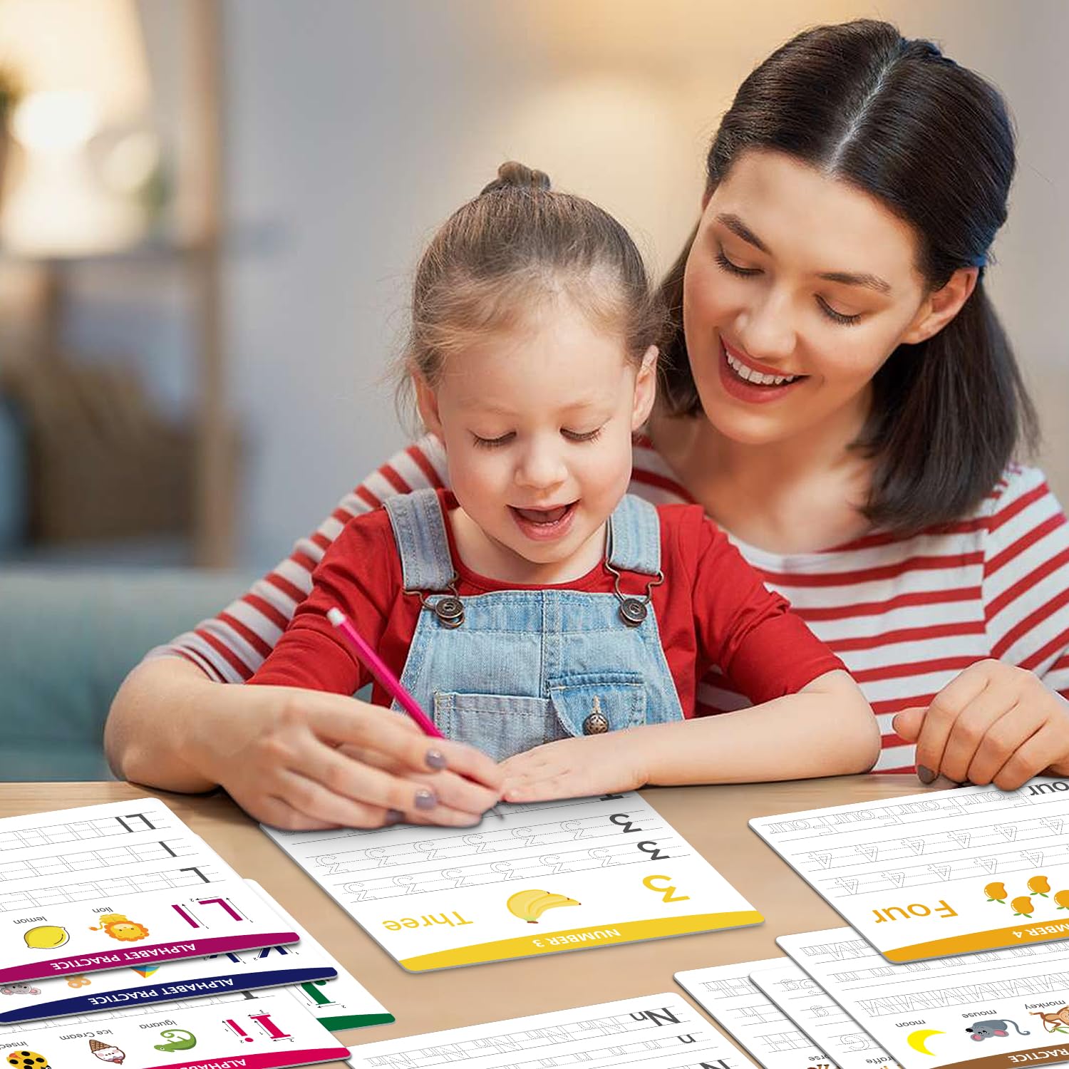 Child using a dry erase marker on the premium wipeable surface of WEIZHEN education boards