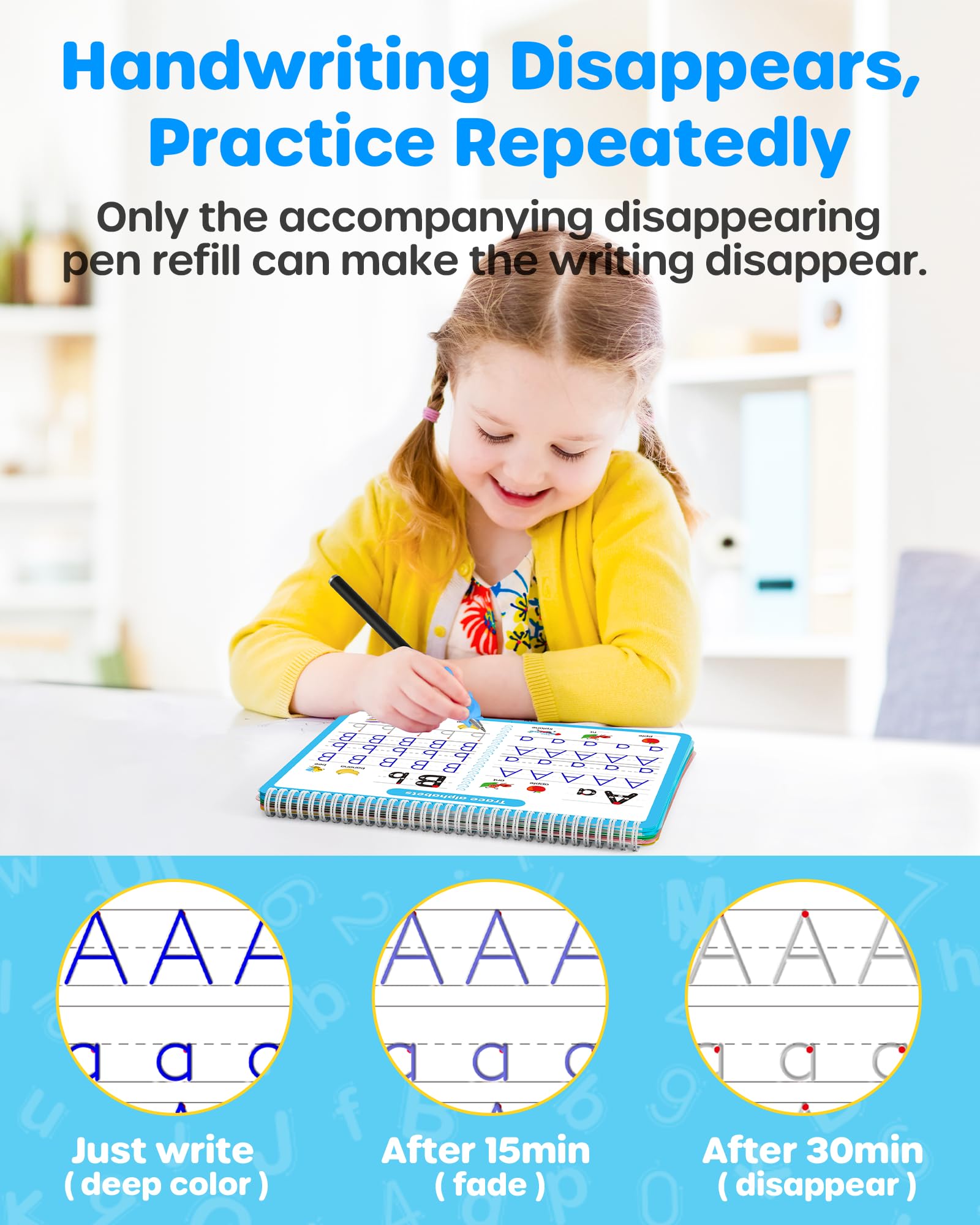 Silicone dolphin style finger positioning grips included with the D-FantiX kids calligraphy tracing books