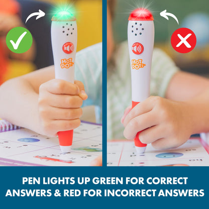 The fifty page spiral bound early literacy activity book opened to a page featuring sight words and letter recognition exercises.