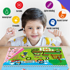 SpriteGru reusable busy book highlighting the write and erase feature with markers.