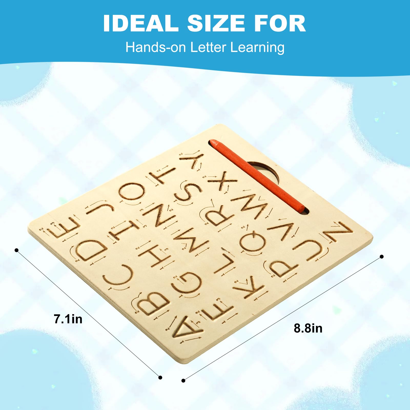 Hzsshb handwriting practice tool with natural wooden stylus pen for fine motor skill development