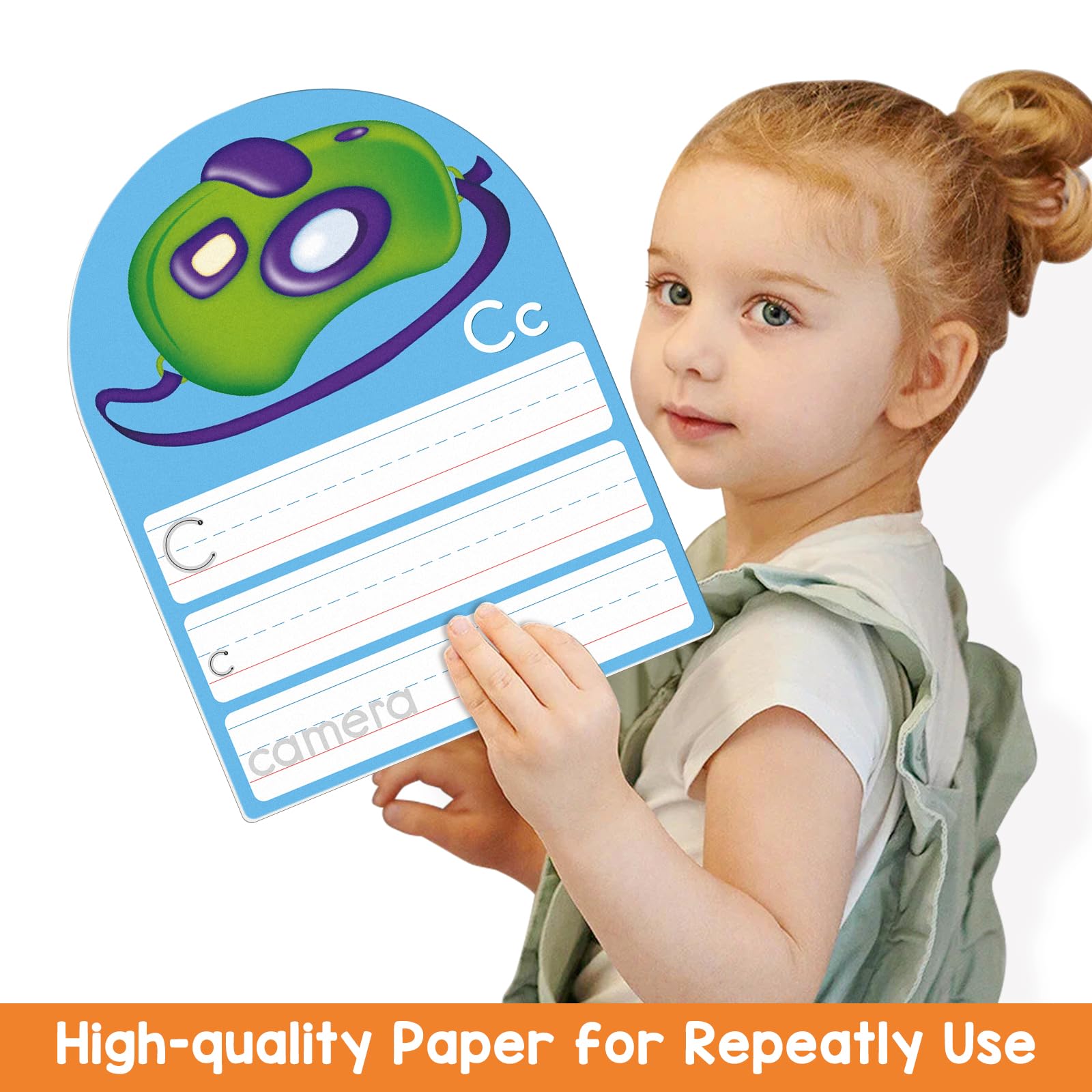 Packaging and complete set contents of the imported Auchq handwriting letter educational cards for primary students.
