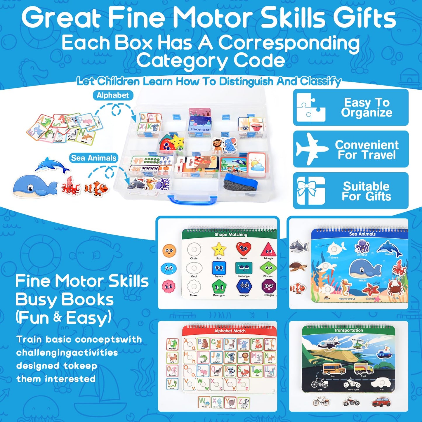 RichBoy preschool educational kit showing children practicing number tracing with helpful directional stroke arrows.