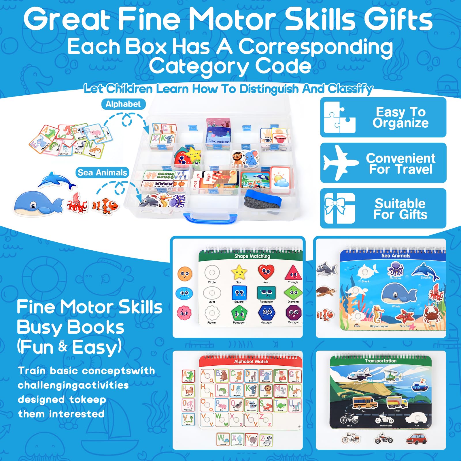 RichBoy preschool educational kit showing children practicing number tracing with helpful directional stroke arrows.