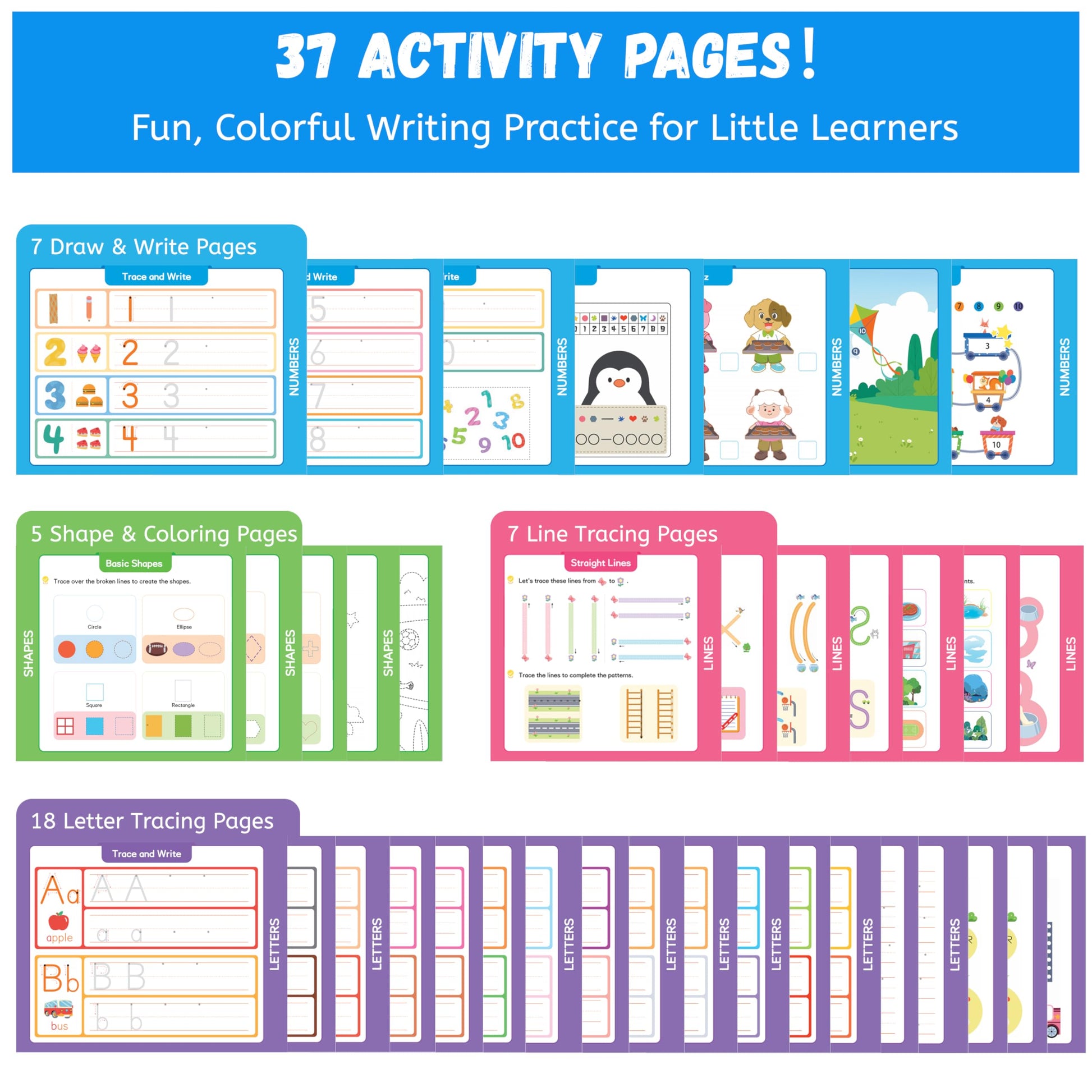 Lumikidz Montessori busy book number tracing page with dotted lines for early childhood pencil control.