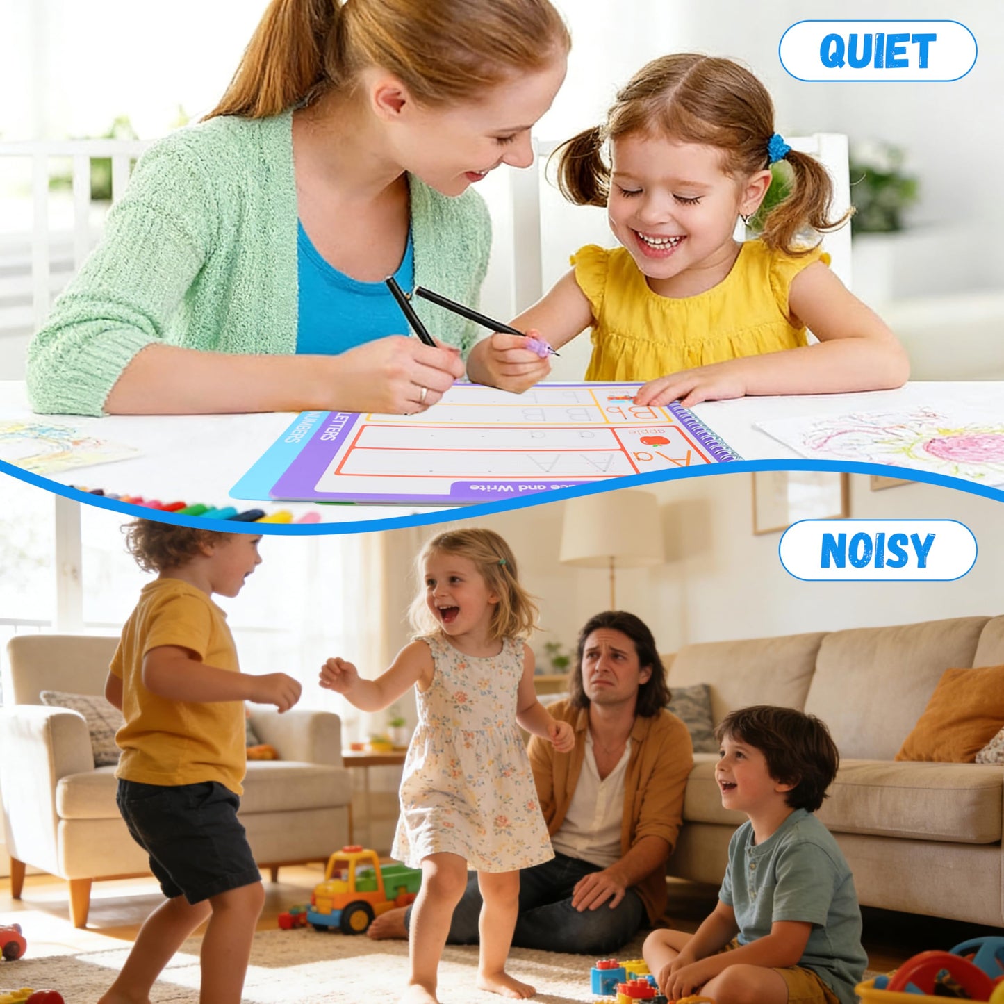 Complete contents of the Lumikidz preschool learning activities set including the thirty seven page busy book and accessories.