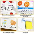 ABERLLS montessori learning workbook displaying shapes and numbers tracing layout