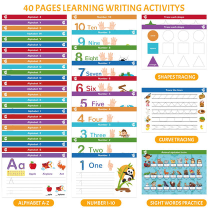 ABERLLS kindergarten handwriting workbook spiral binding detail and tear resistant pages