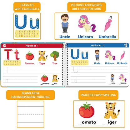ABERLLS preschool learning activities book illustrating animal pictures and sight words sections
