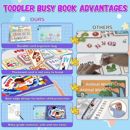 Websonaw toddler activity binder close up view of durable hook and loop velcro pieces