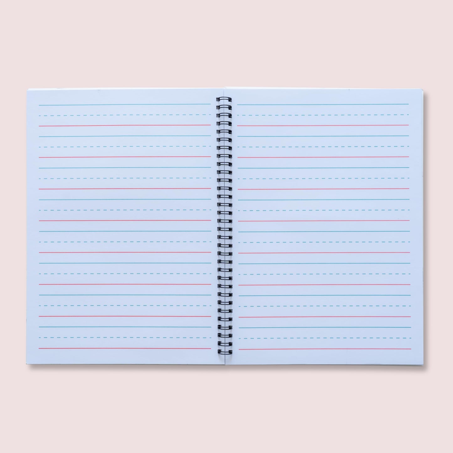 Pre-K children alphabet training notebook layout with extra wide lines for letter tracing.