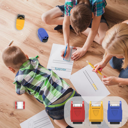 WAHXIAOSW educational writing roller showing exact standard dimensions for school bags.