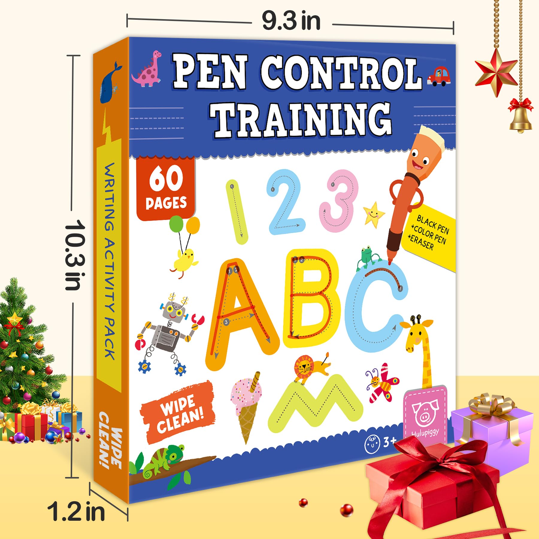 Hulupiggy write and wipe letters and numbers practice sheet demonstration showing clean erasure without stains