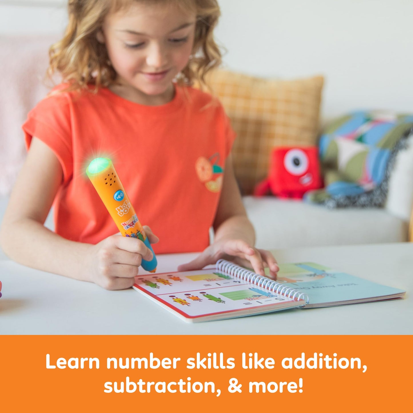 Durable spiral-bound Numberblocks 1 to 10 workbook displaying counting and visual quantity activities