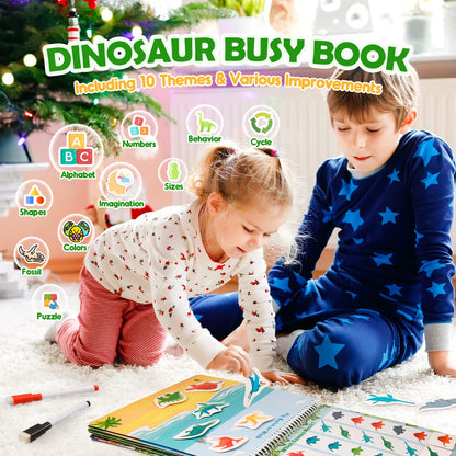 MDINGTD dinosaur activity book displaying rounded safe edges for toddler safety