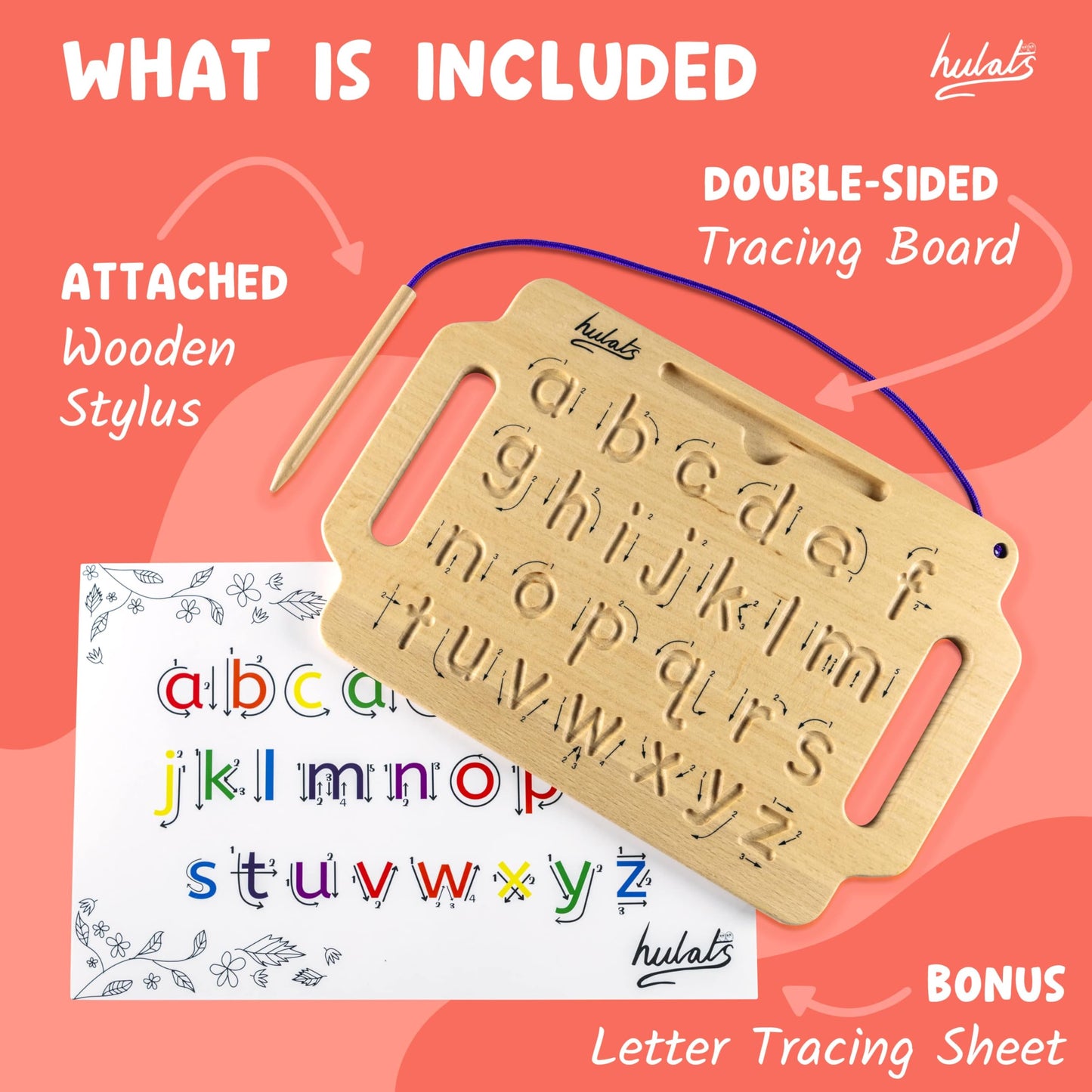 Hulats educational alphabet tracing board for kids aged three to five packaged securely