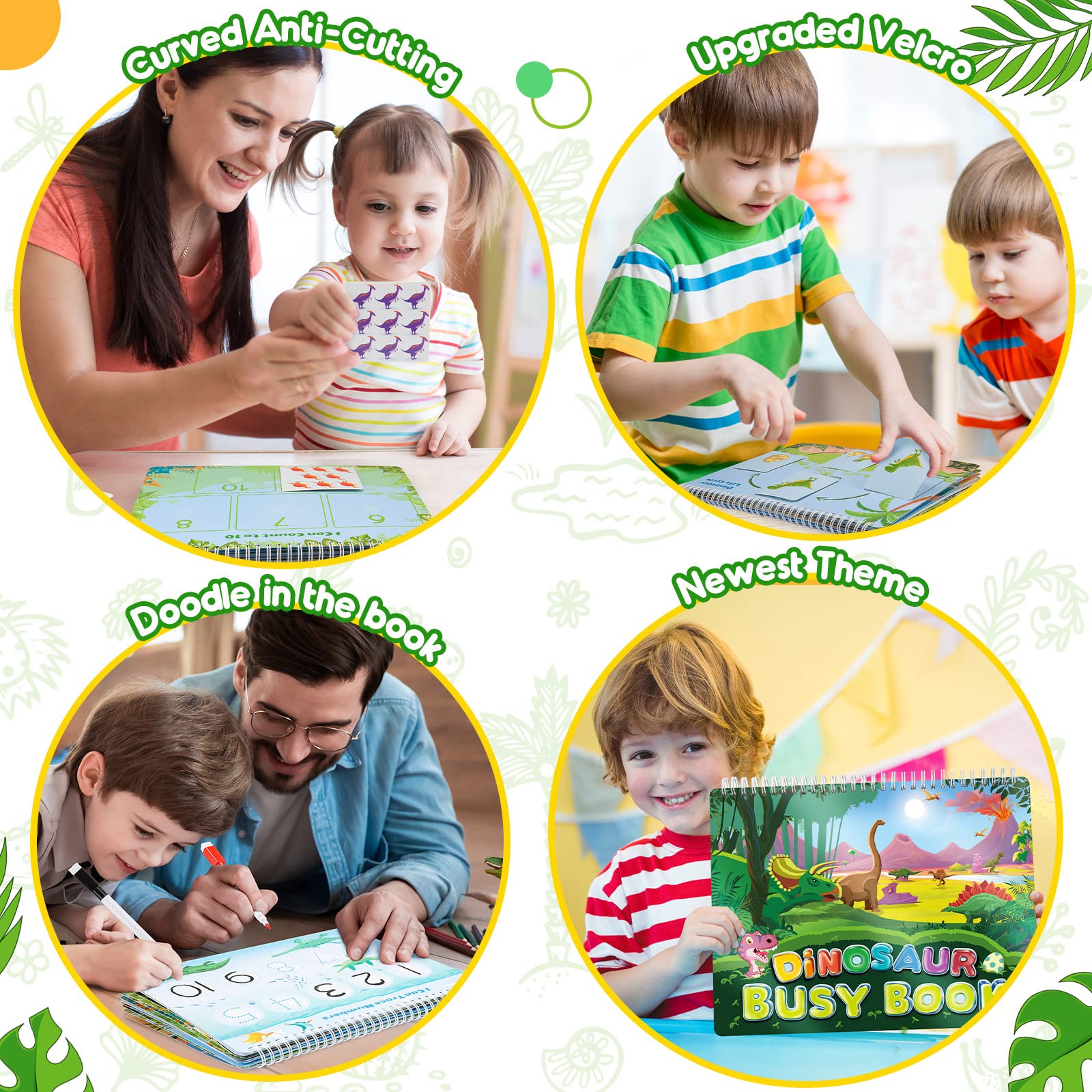 MDINGTD quiet travel book showcasing reusable pieces and tracing pages for kids