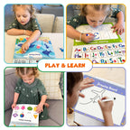 BenBen educational activity book packed neatly inside its convenient fabric travel storage bag.