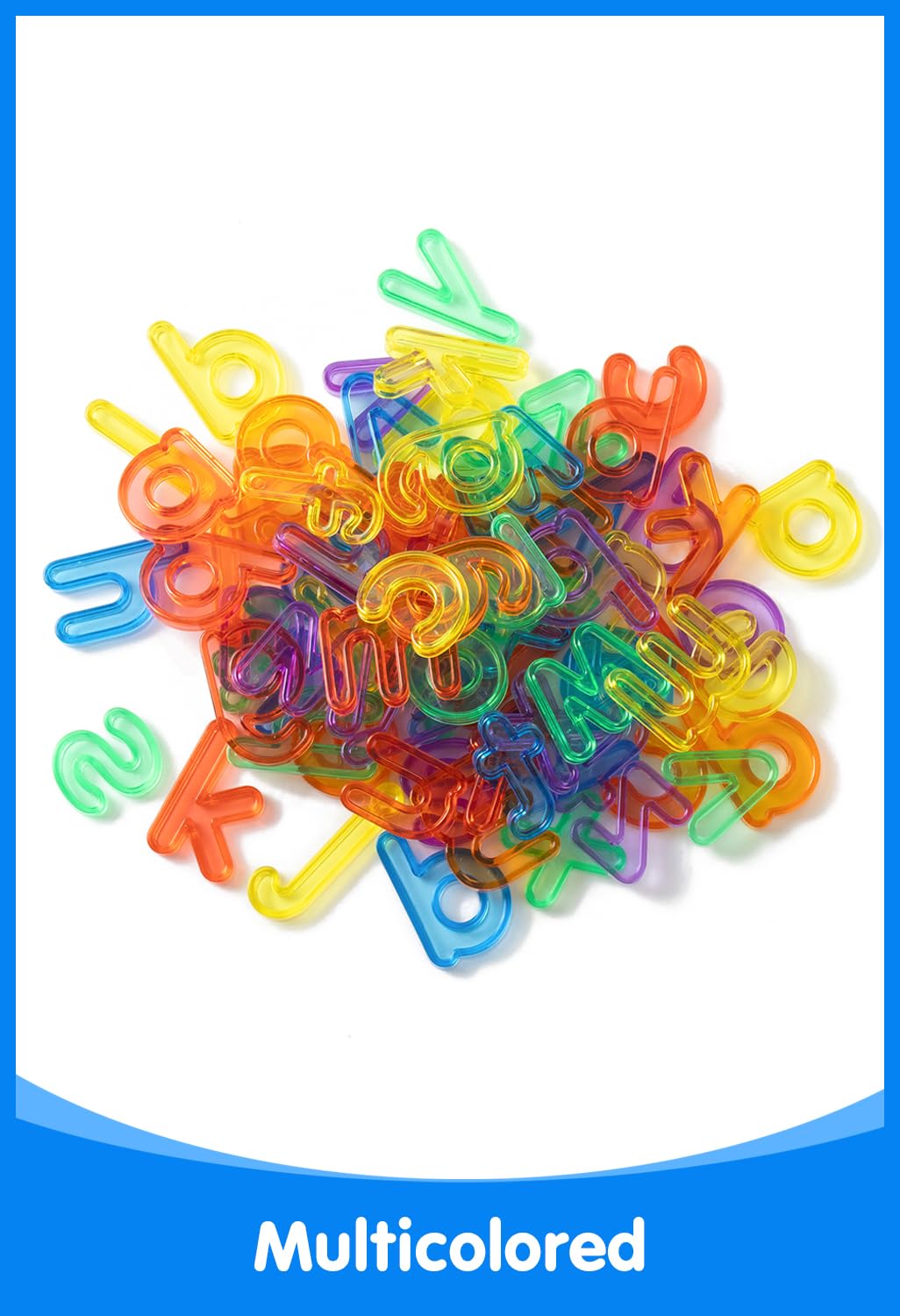 Three full sets of a to z lowercase translucent alphabets arranged in rows.