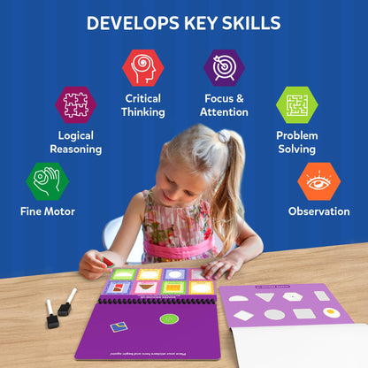Skillmatics Montessori learning binder showcasing fine motor skill development components