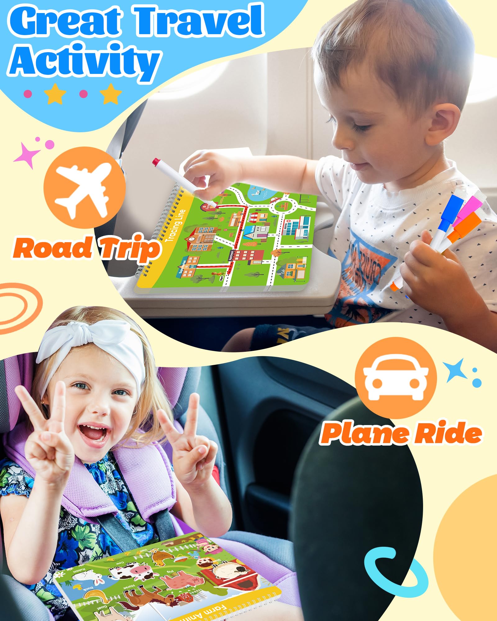 Screen free sensory autism toy with thick colorful pages for speech therapy