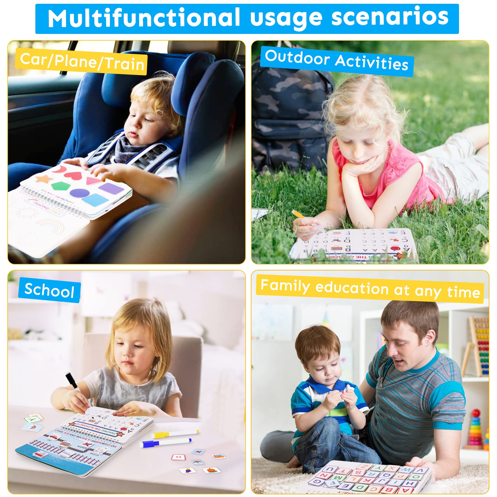Autism learning materials layout showing weather and seasons interactive matching chart.