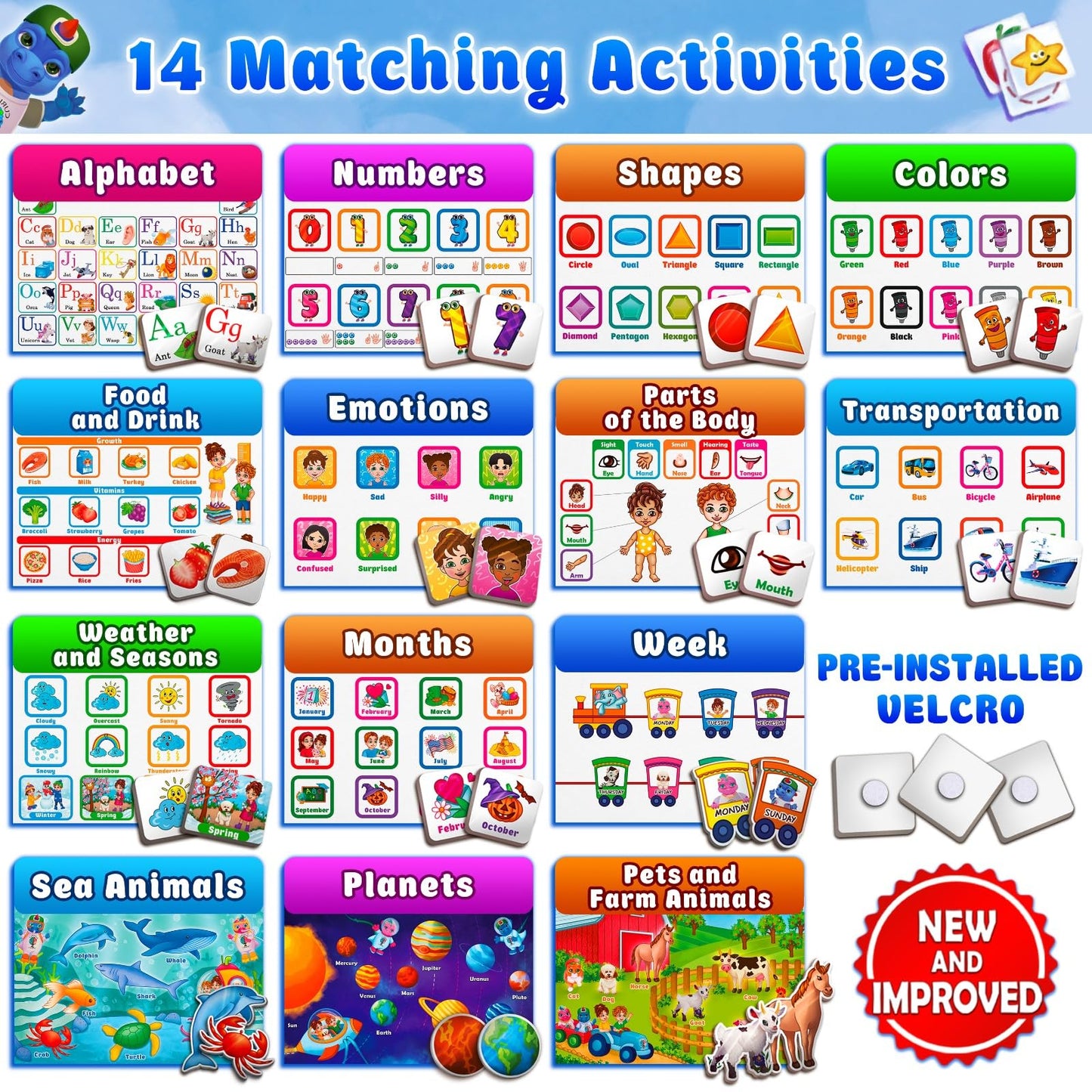 Curious 2 Learn toddler learning book showing interactive alphabet matching page